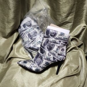 INC All About The Benjamins Rhinestone Booties